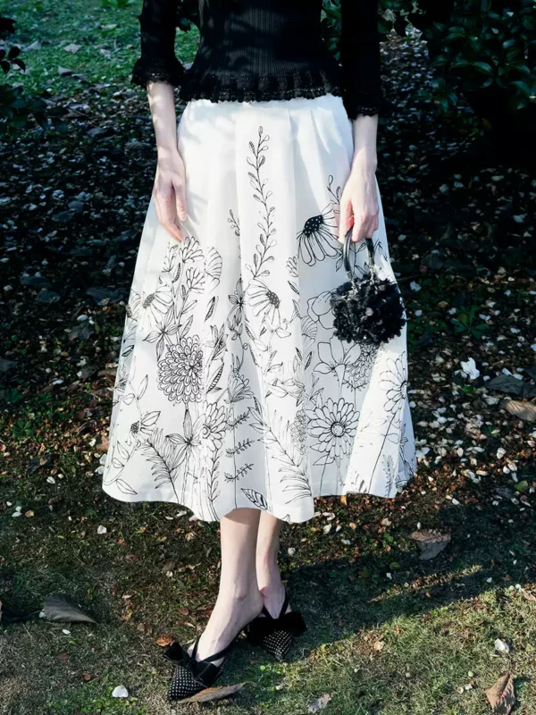 New noble rose A-line skirt