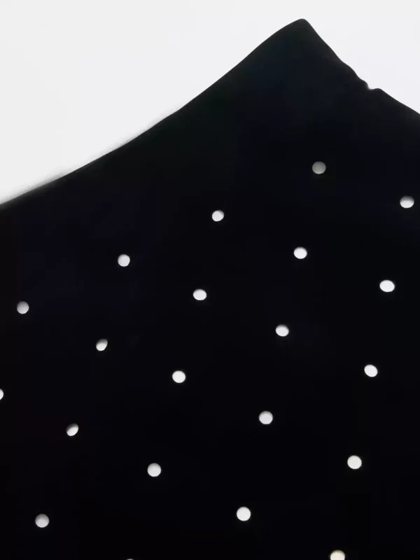 Black velvet polka dot skirt