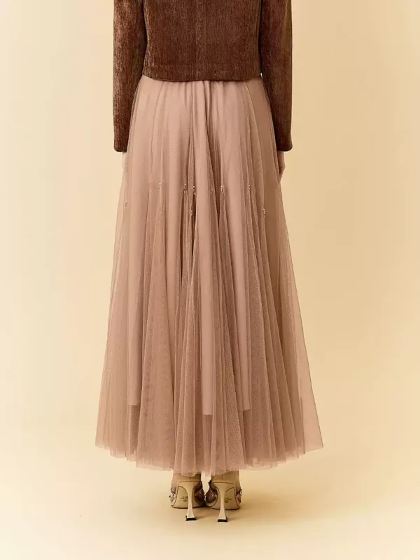 Pleated chiffon skirt long dress