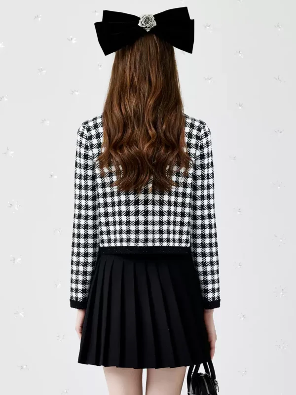 Checkered chanel-style short coat