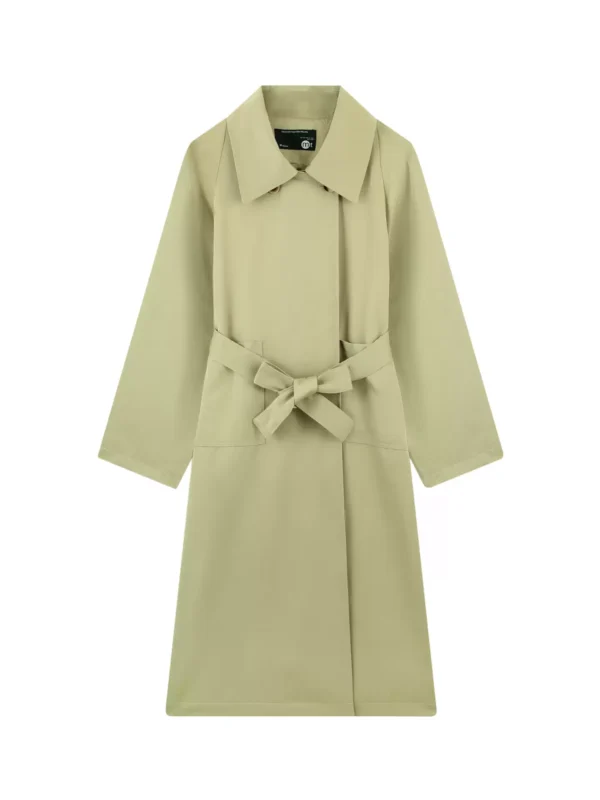 Retro British-style lapel trench coat