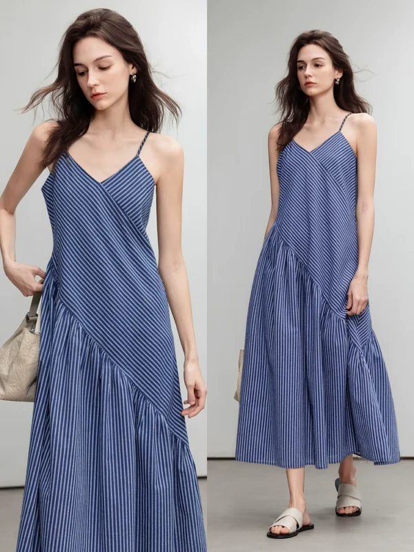 Striped halter dress for a refreshing summer style