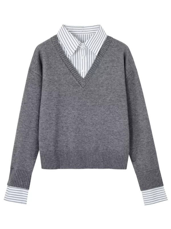 A semi-high-necked wool base layer shirt for women
