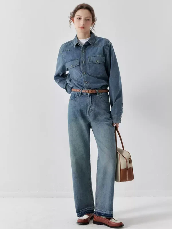 A lady's blue denim shirt