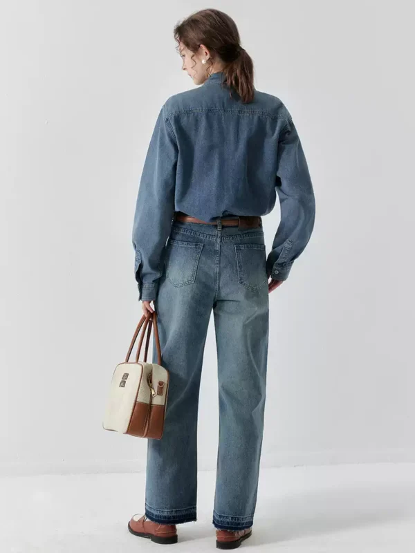A lady's blue denim shirt