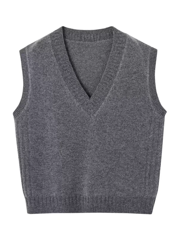 Woolen V-neck vest sweater