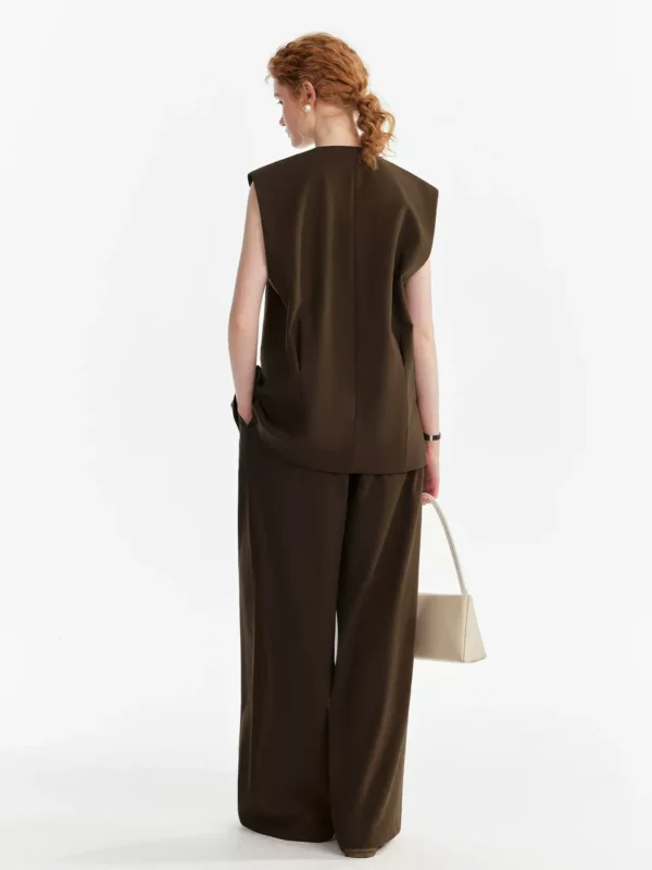 Ladies' collarless suit vest set