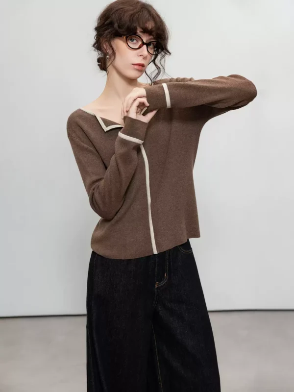 New color-blocking knitted sweater
