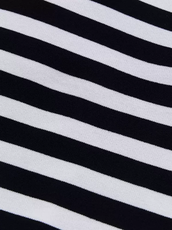 Elastic four-season striped knitted sweater for women