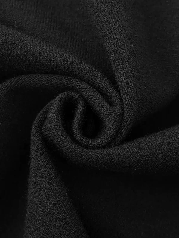 Black knitted cardigan jacket for women, short style