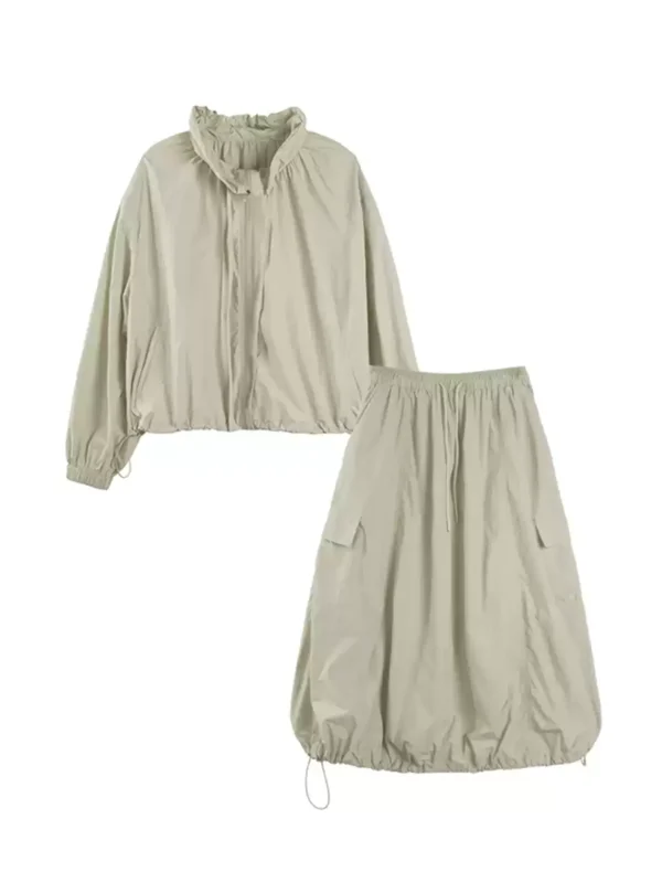 Sun protection flower bud dress set for women