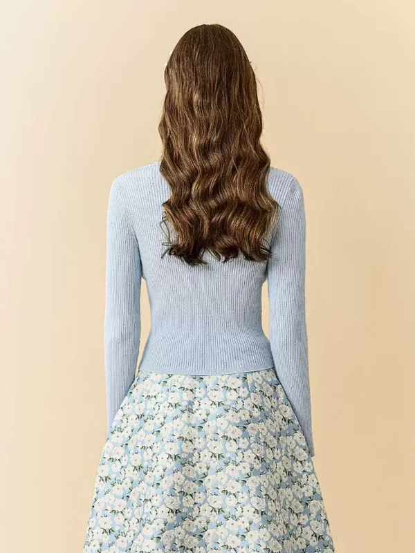 Wool and tencel blended knitted sweater