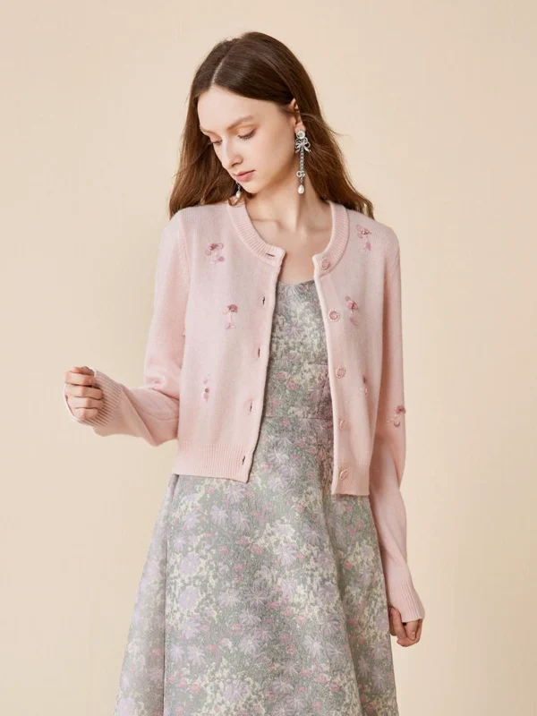 Gentle wool knitted coat, cashmere cardigan
