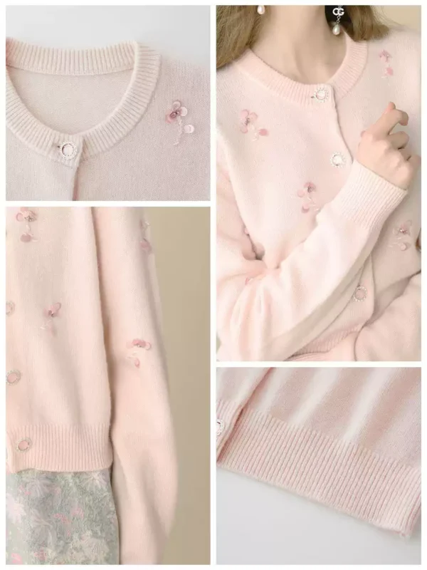 Gentle wool knitted coat, cashmere cardigan