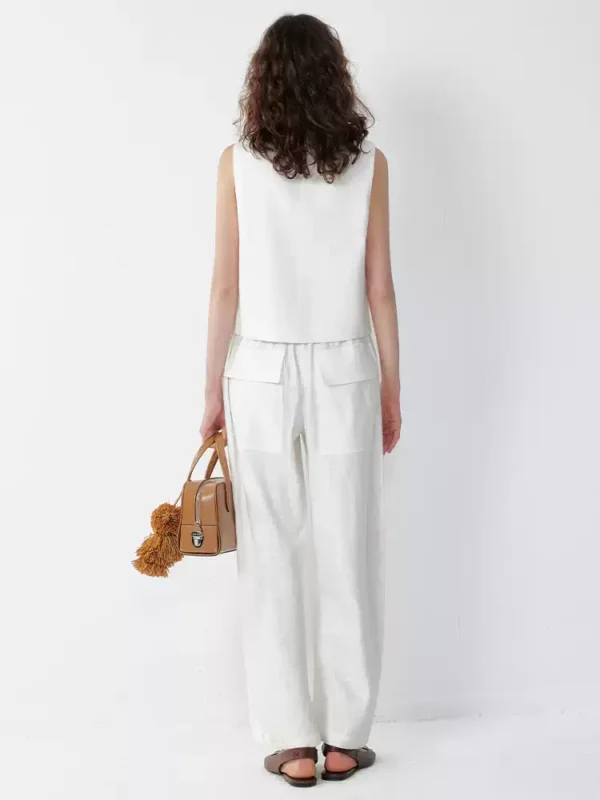 Waistcoat casual wide-leg pants set
