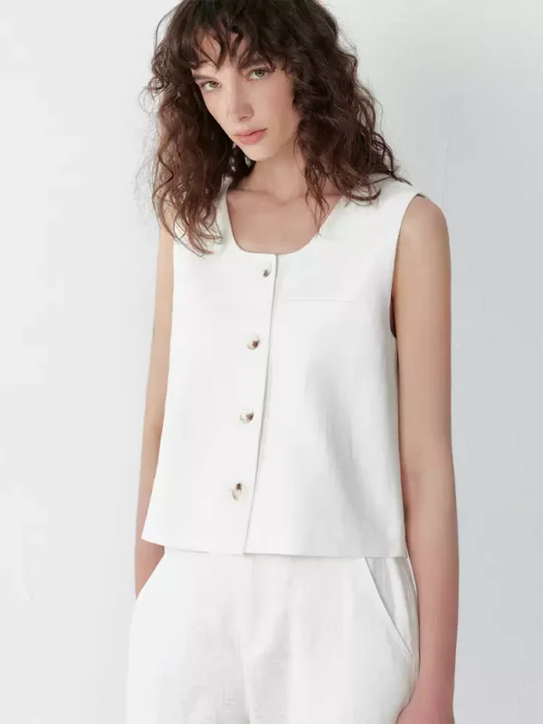 Waistcoat casual wide-leg pants set