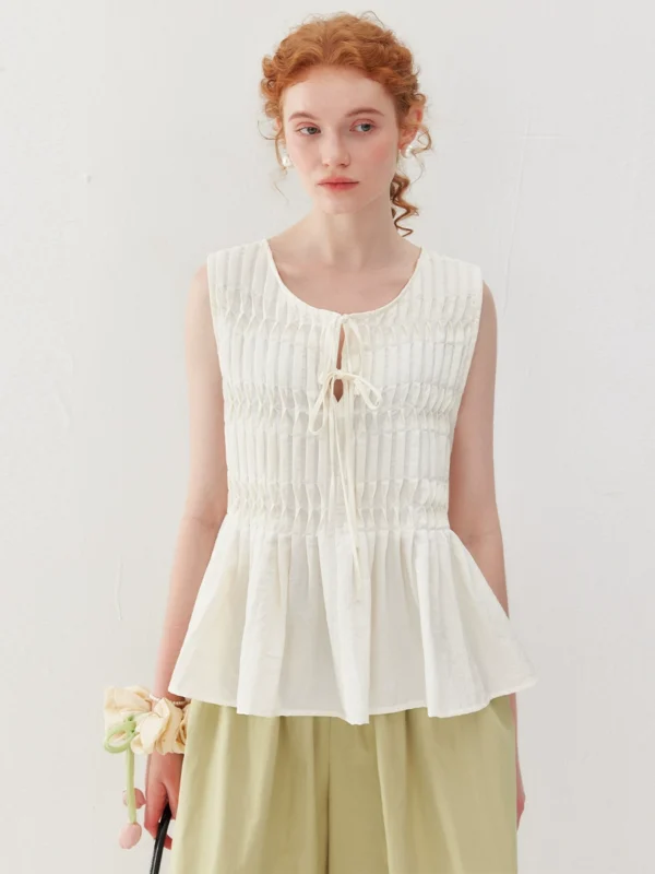 Vest wide-leg capri pants set