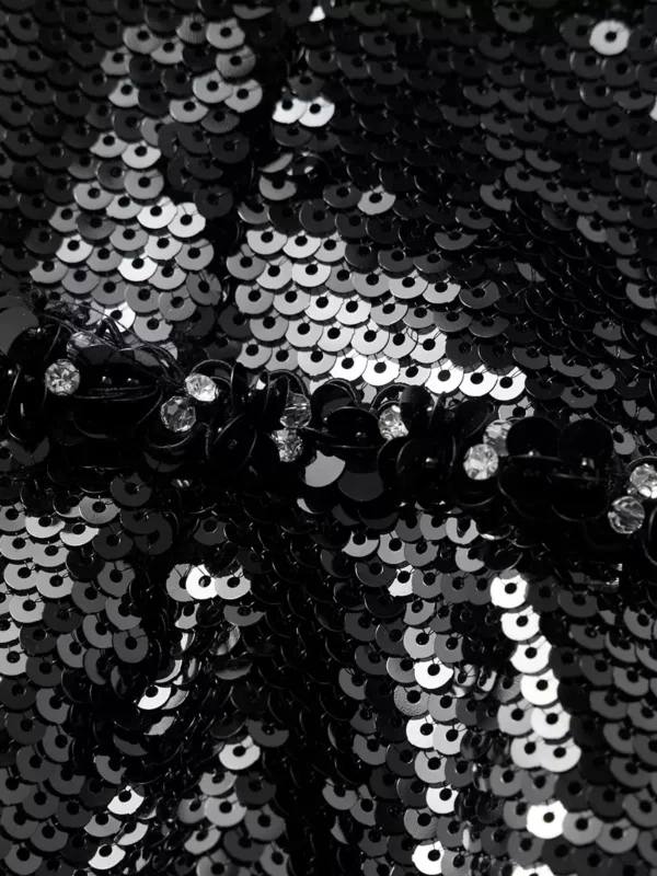 New black velvet sequined H-shaped skirt - Image 4
