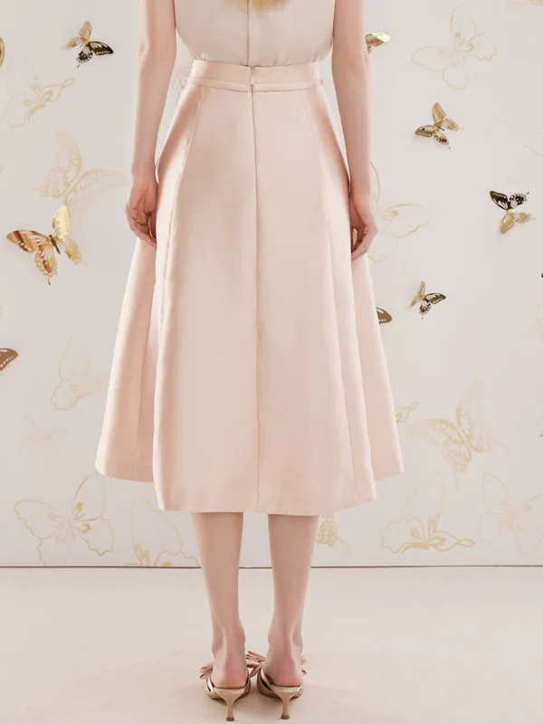 High-waisted A-line glossy long dress - Image 2