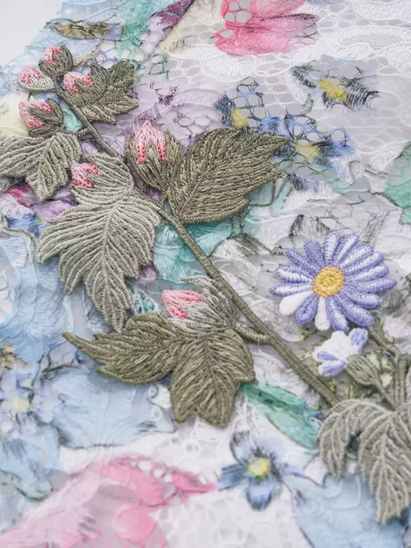 New lace floral print A-line skirt - Image 4