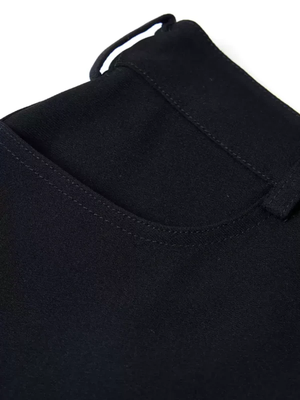 a new black acetate A-line skirt with a rear slit - Image 4