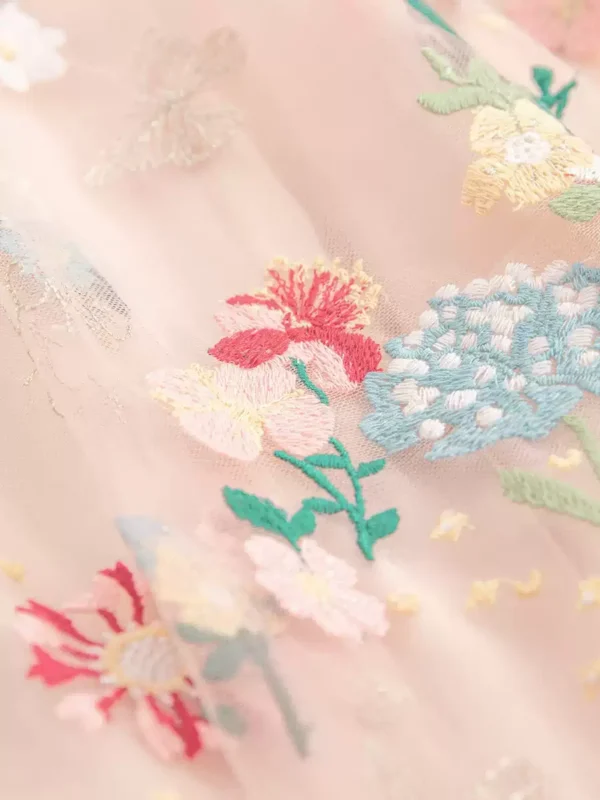 Embroidered floral tulle skirt - Image 4