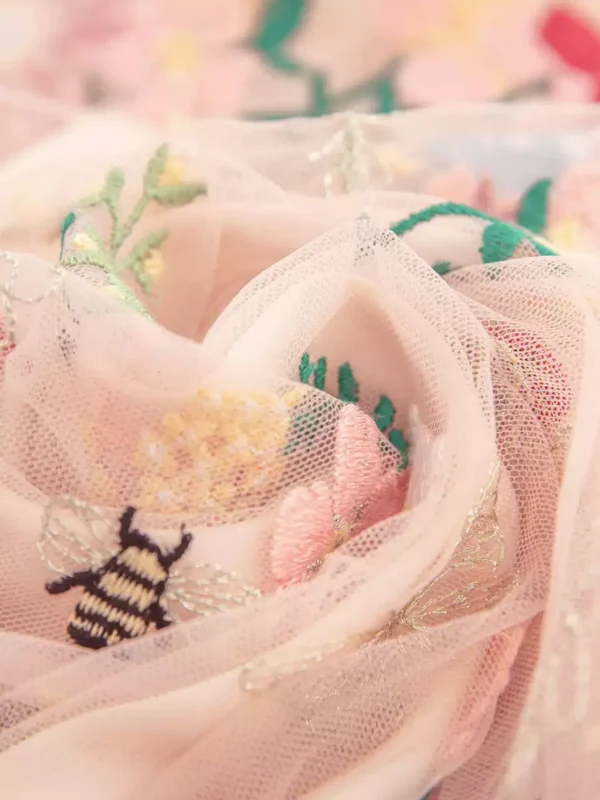 Embroidered floral tulle skirt - Image 3