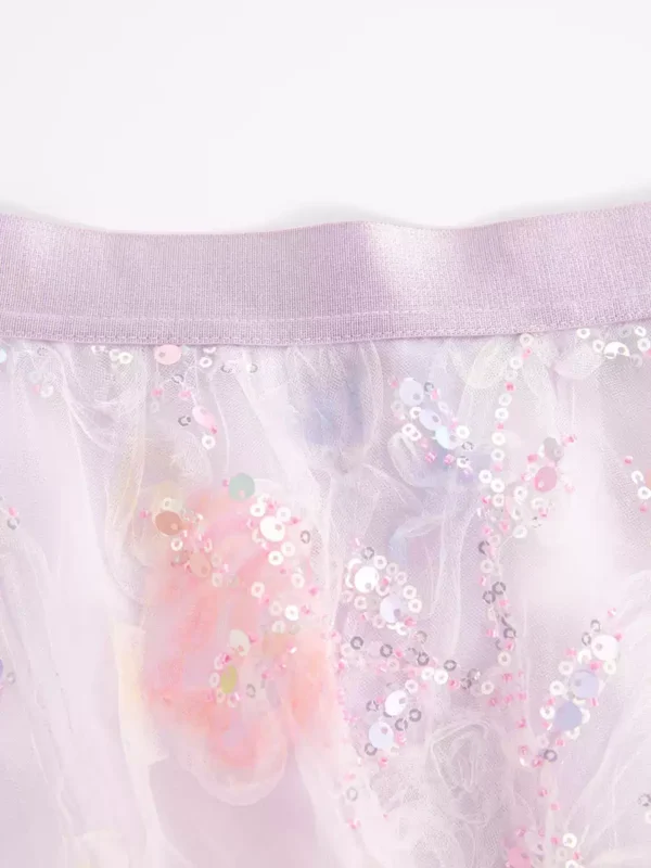 Colorful sequined embroidered A-line skirt - Image 4