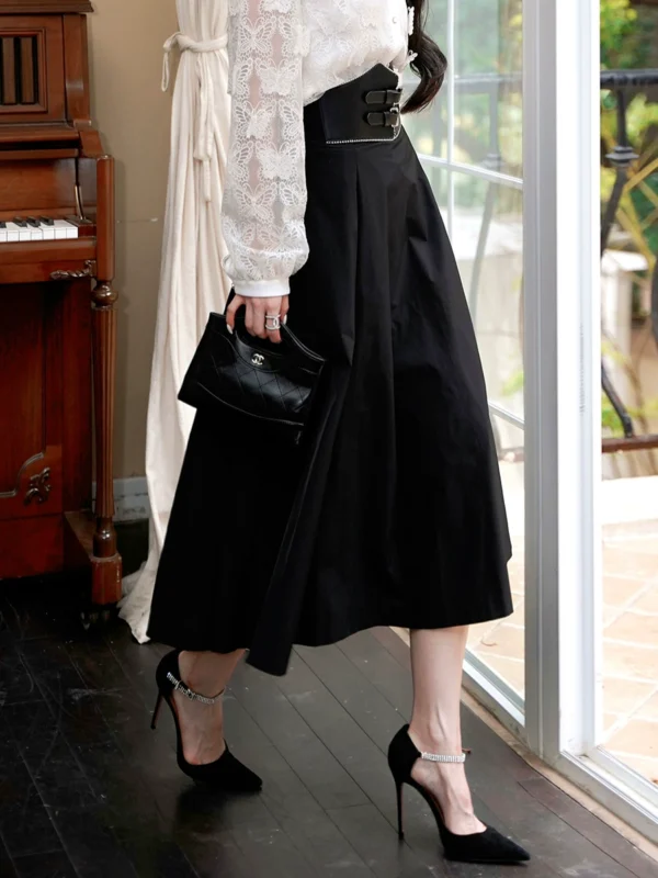 a design-sense waistband A-line skirt - Image 2