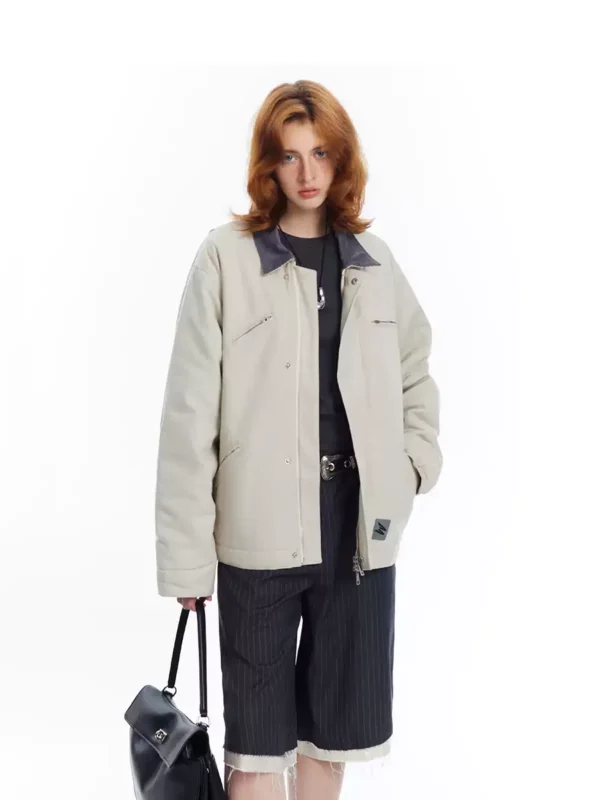 A retro loose workwear jacket for women - Image 4