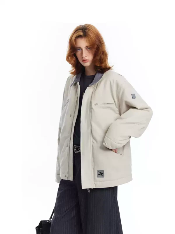 A retro loose workwear jacket for women - Image 3