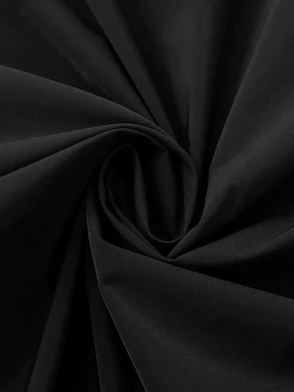 Black style fabric A-line skirt long dress - Image 4