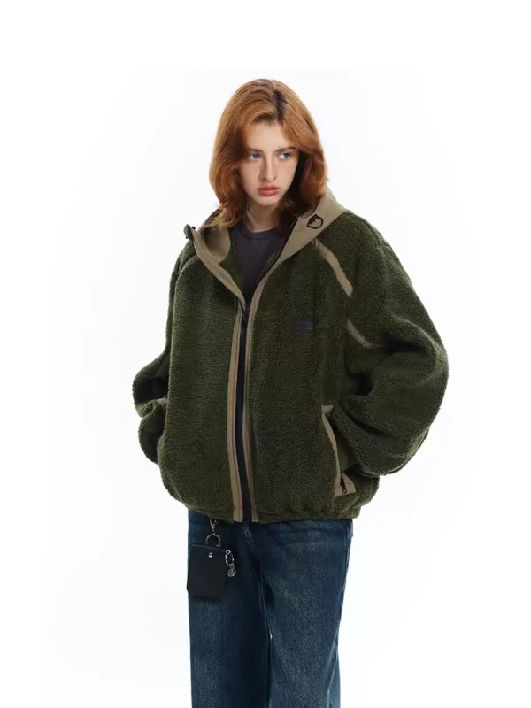 A loose plush hooded jacket for women - Image 4