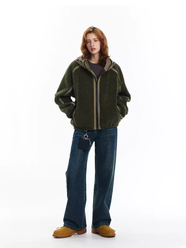 A loose plush hooded jacket for women - Image 3