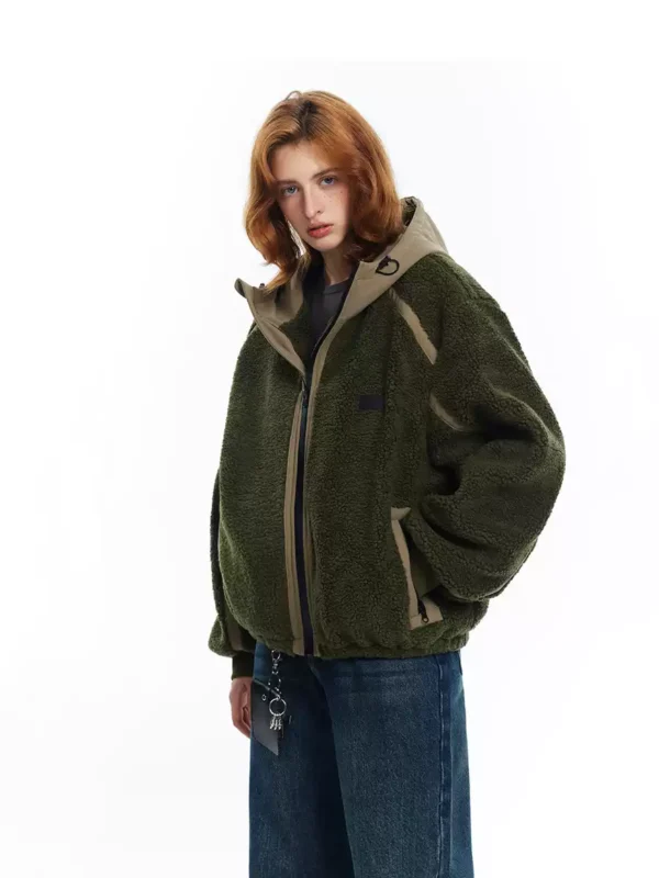 A loose plush hooded jacket for women - Image 2