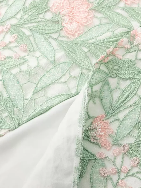 Lace floral print body-hugging skirt half skirt - Image 4