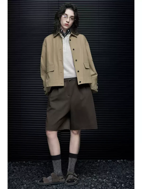 A loose and casual short coat for women in autumn - Image 4