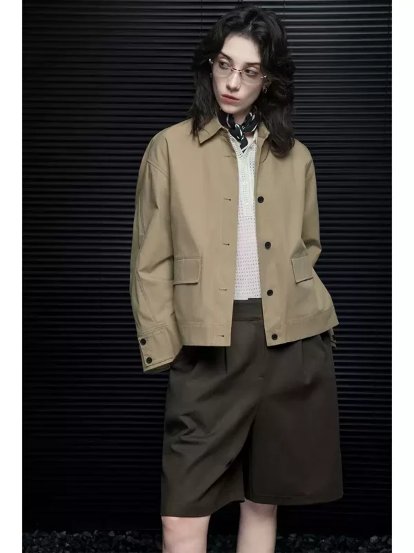 A loose and casual short coat for women in autumn - Image 2