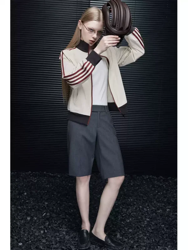 Beige contrasting sun-protective jacket for women - Image 4