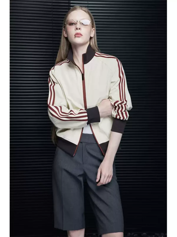 Beige contrasting sun-protective jacket for women - Image 3