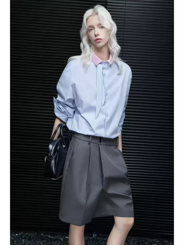 A fashionable and relaxed long-sleeved shirt top for women - Image 2