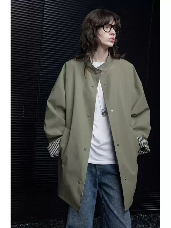 A long double-sided trench coat for women - Image 5