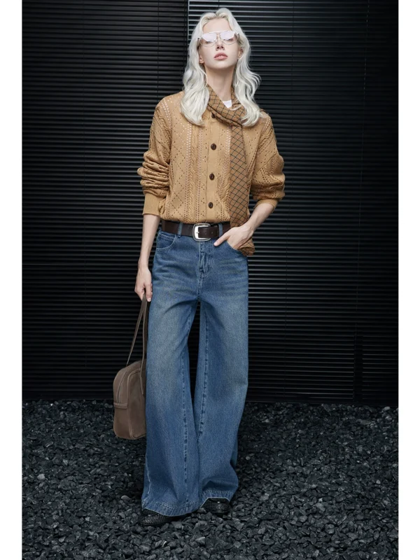 A women's knitted cardigan with a hollowed-out design - Image 5