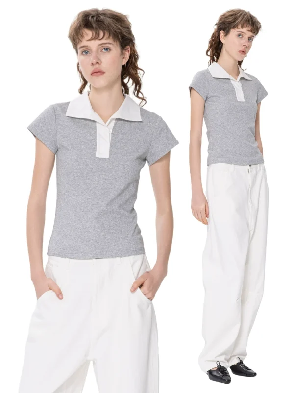 New style of color-blocking polo shirt T-shirt - Image 3