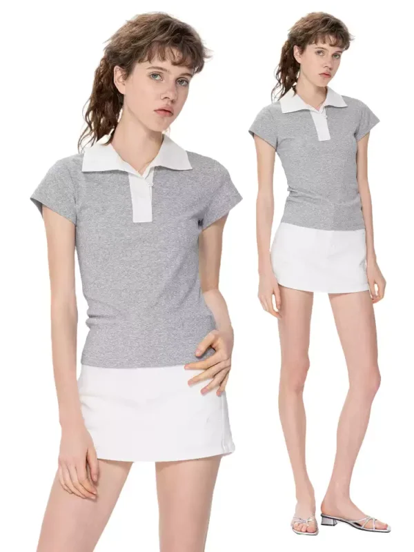 New style of color-blocking polo shirt T-shirt