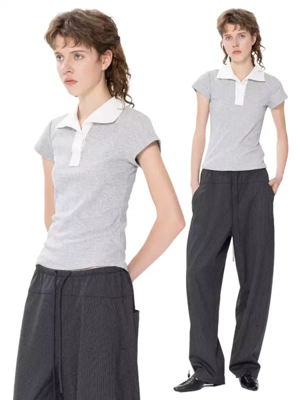 New style of color-blocking polo shirt T-shirt - Image 2