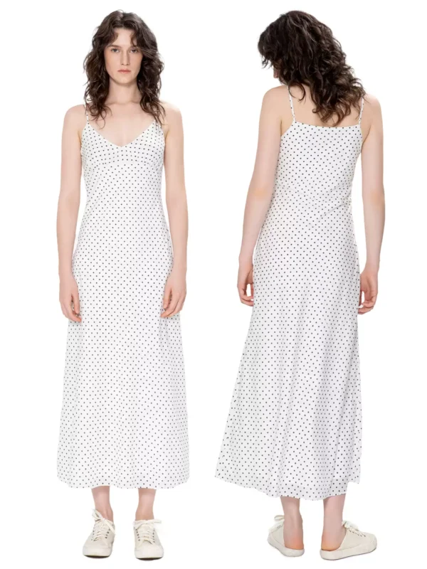 Polka dot French halter dress
