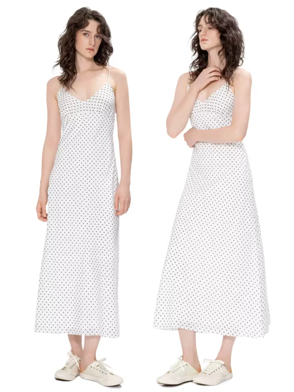 Polka dot French halter dress - Image 2