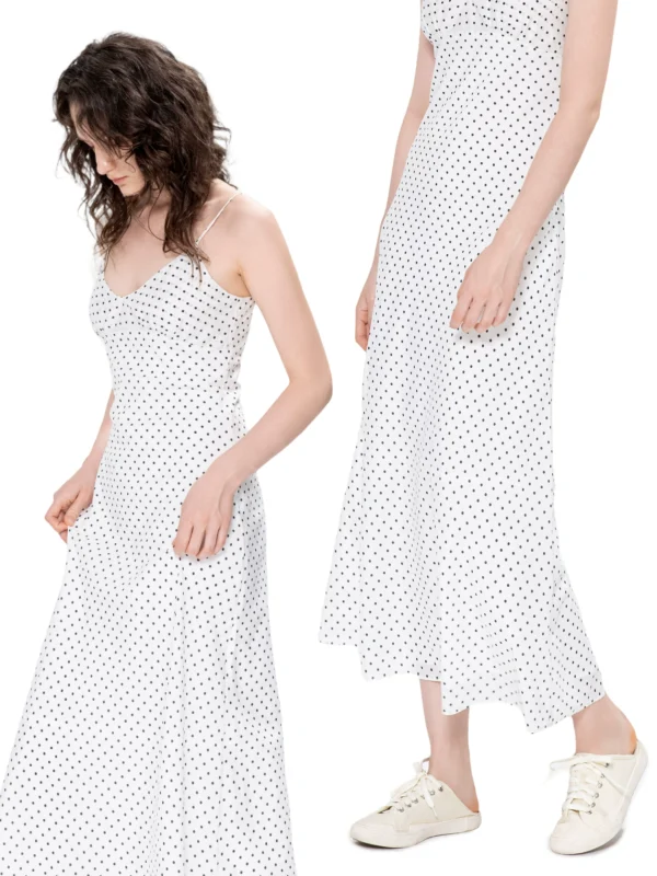 Polka dot French halter dress - Image 3