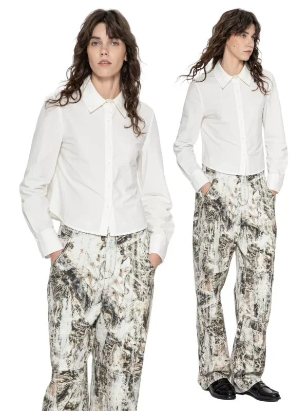 Layering white long-sleeved shirts